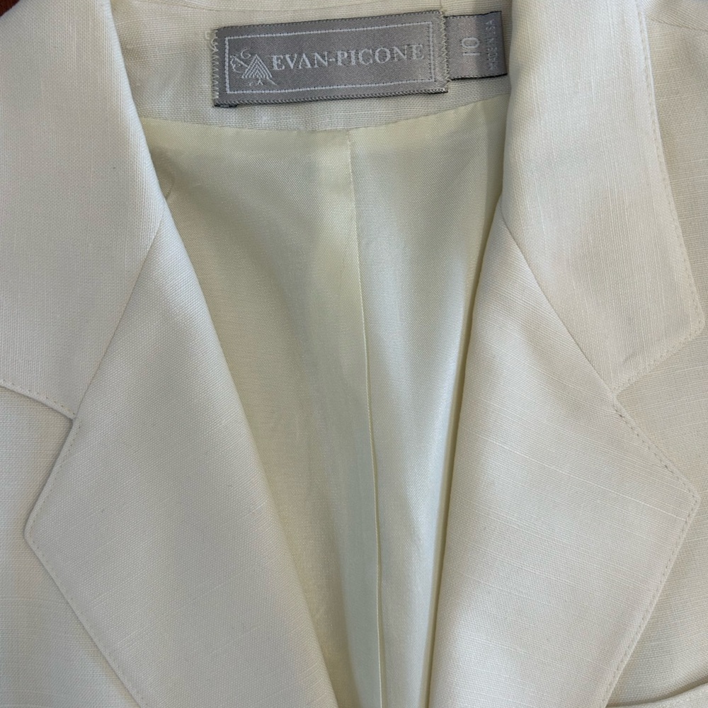 Evan Picone Cream Blazer & Skirt Set Size 10 - Picture 2 of 10